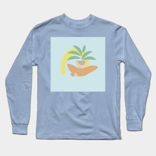 Mexican Potted Plant Minimal Art Long Sleeve T-Shirt